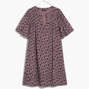 Madewell Purple Puff Sleeve Mini Dress